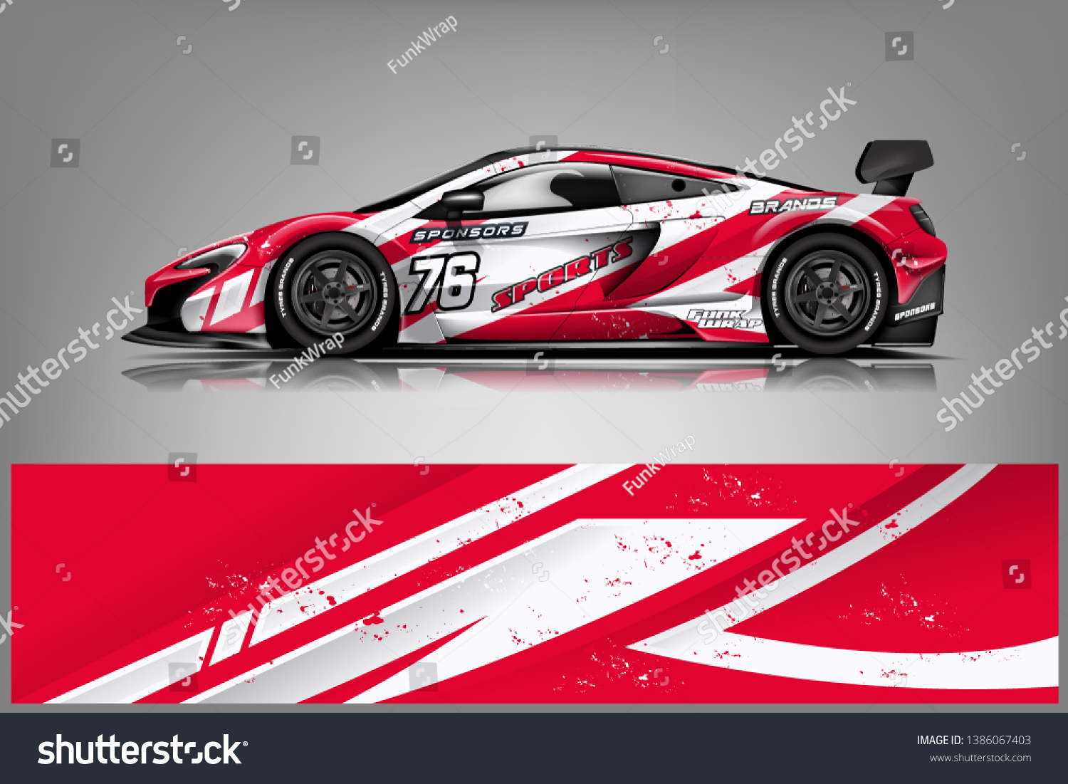 Sport car racing wrap design. vector design dekal