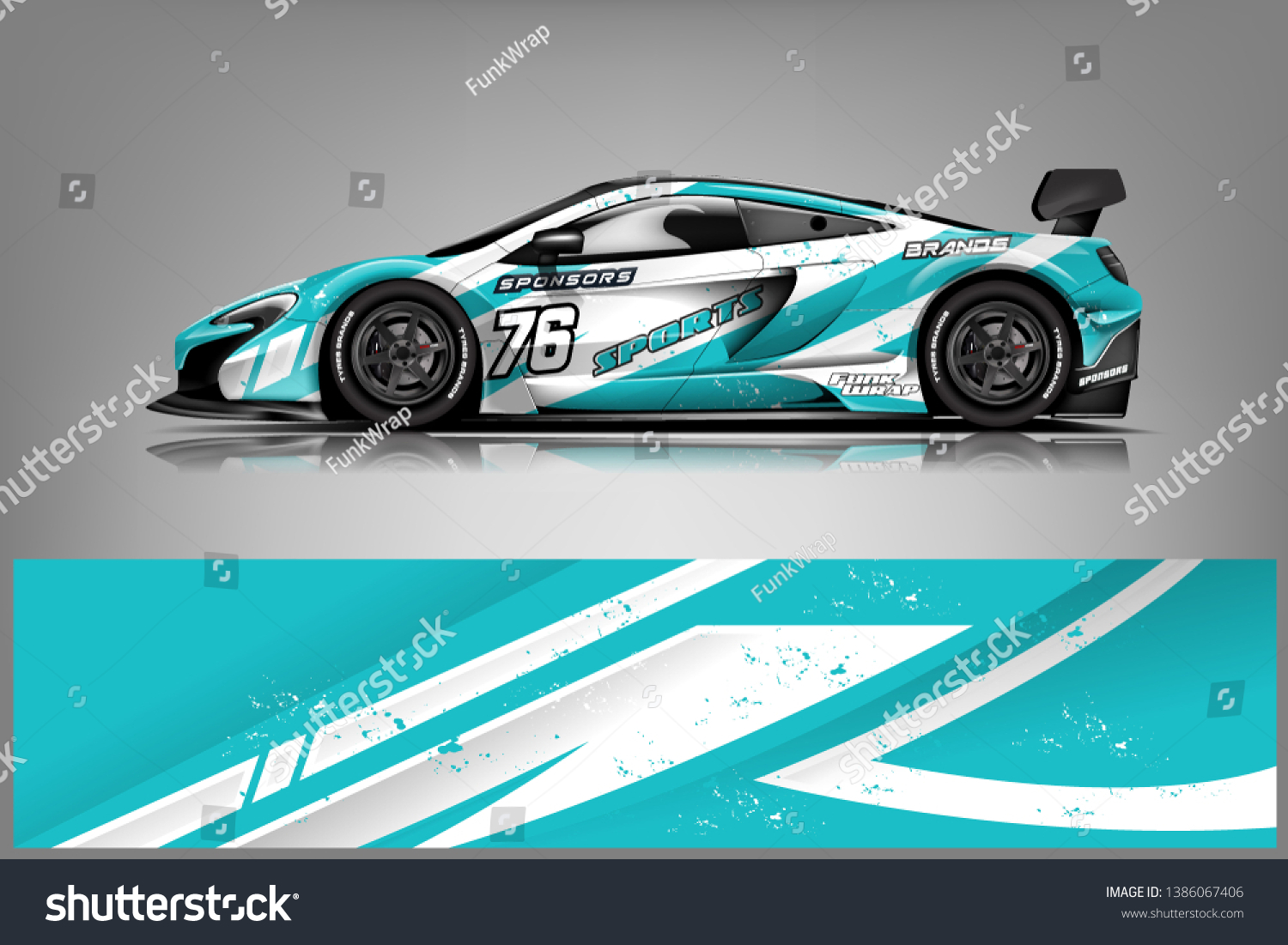 Sport car racing wrap design. vector design dekal