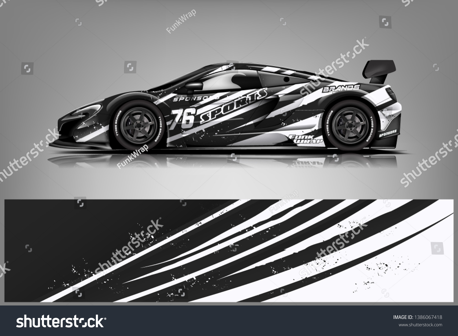 Sport car racing wrap design. vector design dekal