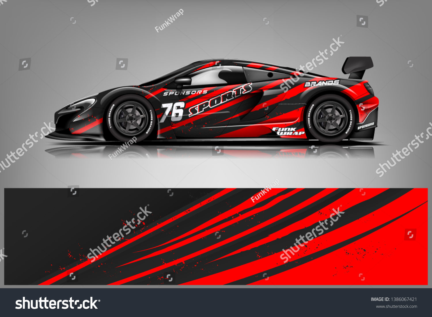 Sport car racing wrap design. vector design dekal