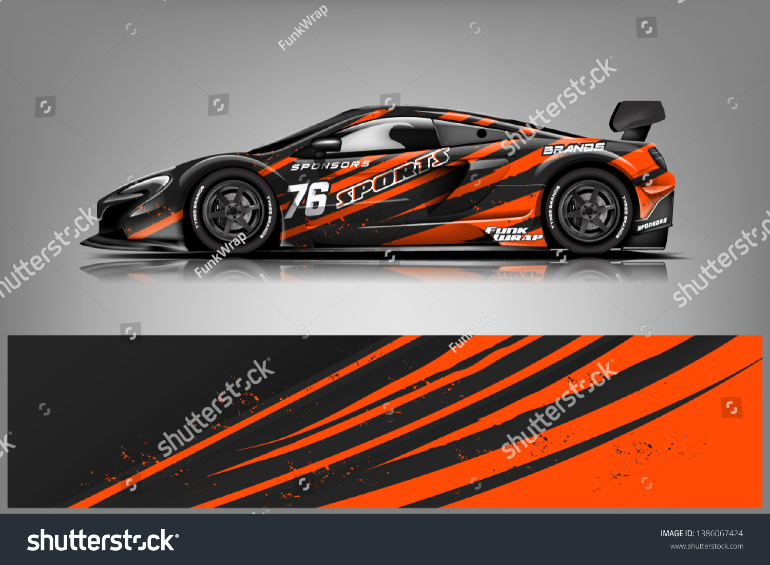 Sport car racing wrap design. vector design dekal