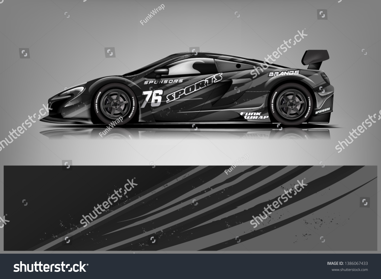 Sport car racing wrap design. vector design dekal