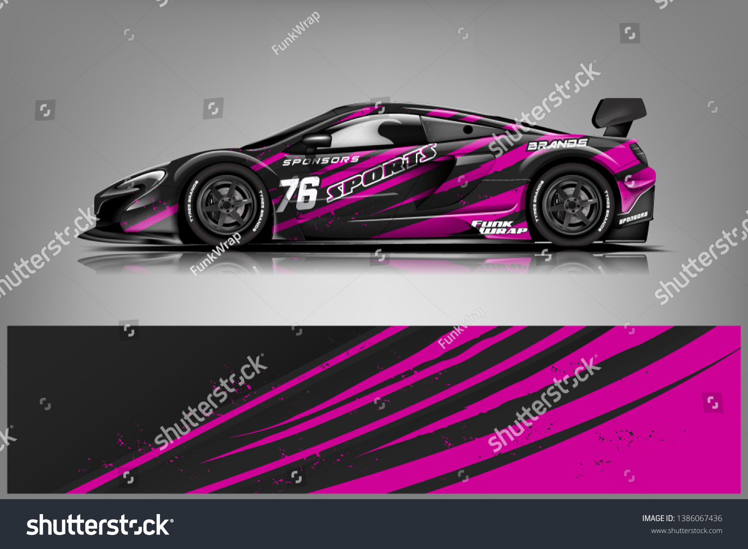 Sport car racing wrap design. vector design dekal