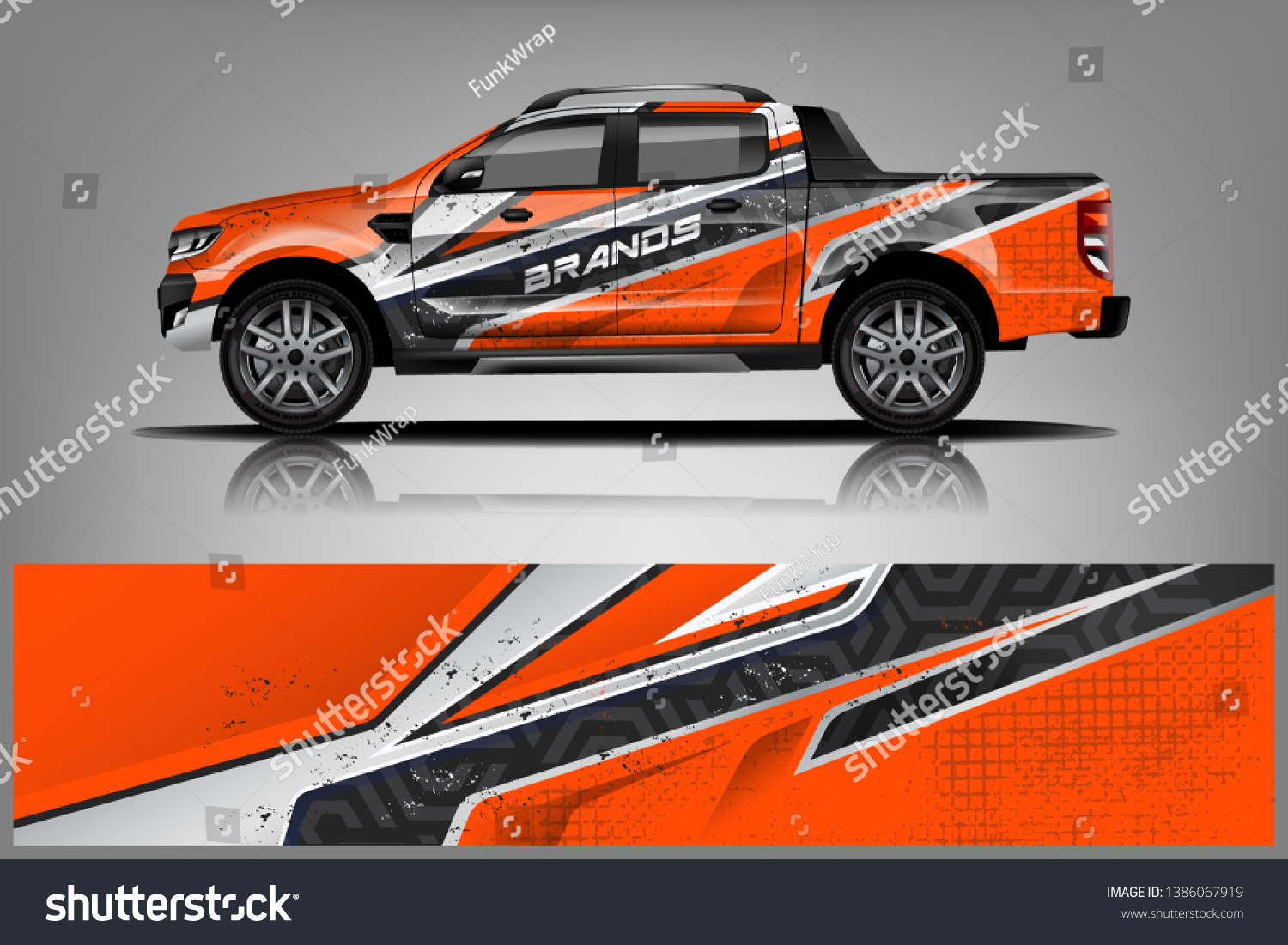truck and car decal design vector kit. abstract background graphics for vehicle advertisement and vinyl wrap dekal