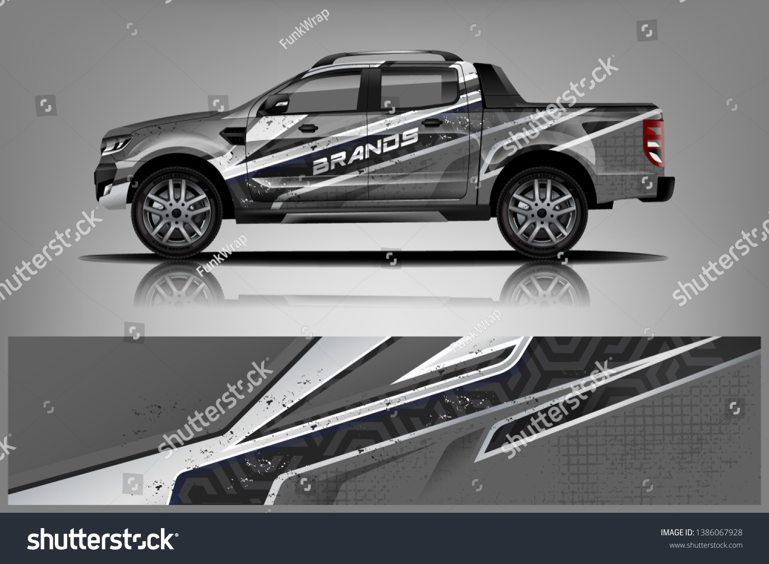 truck and car decal design vector kit. abstract background graphics for vehicle advertisement and vinyl wrap dekal