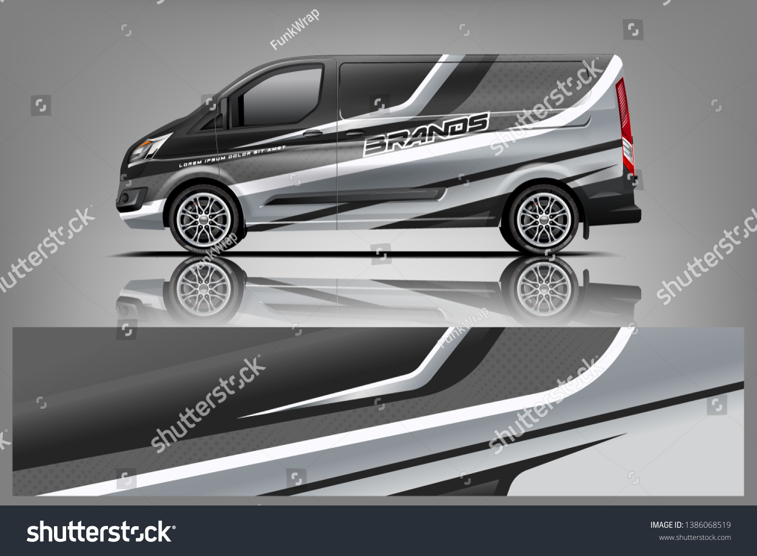 Van wrap design. Wrap, sticker and decal design for company. Vector format dekal