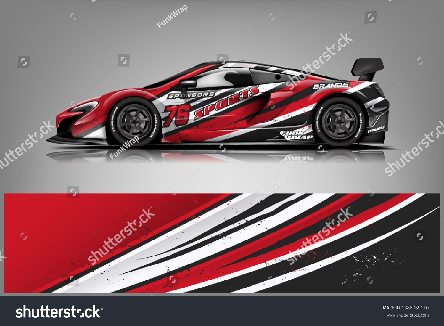 Sport car racing wrap design. vector design dekal