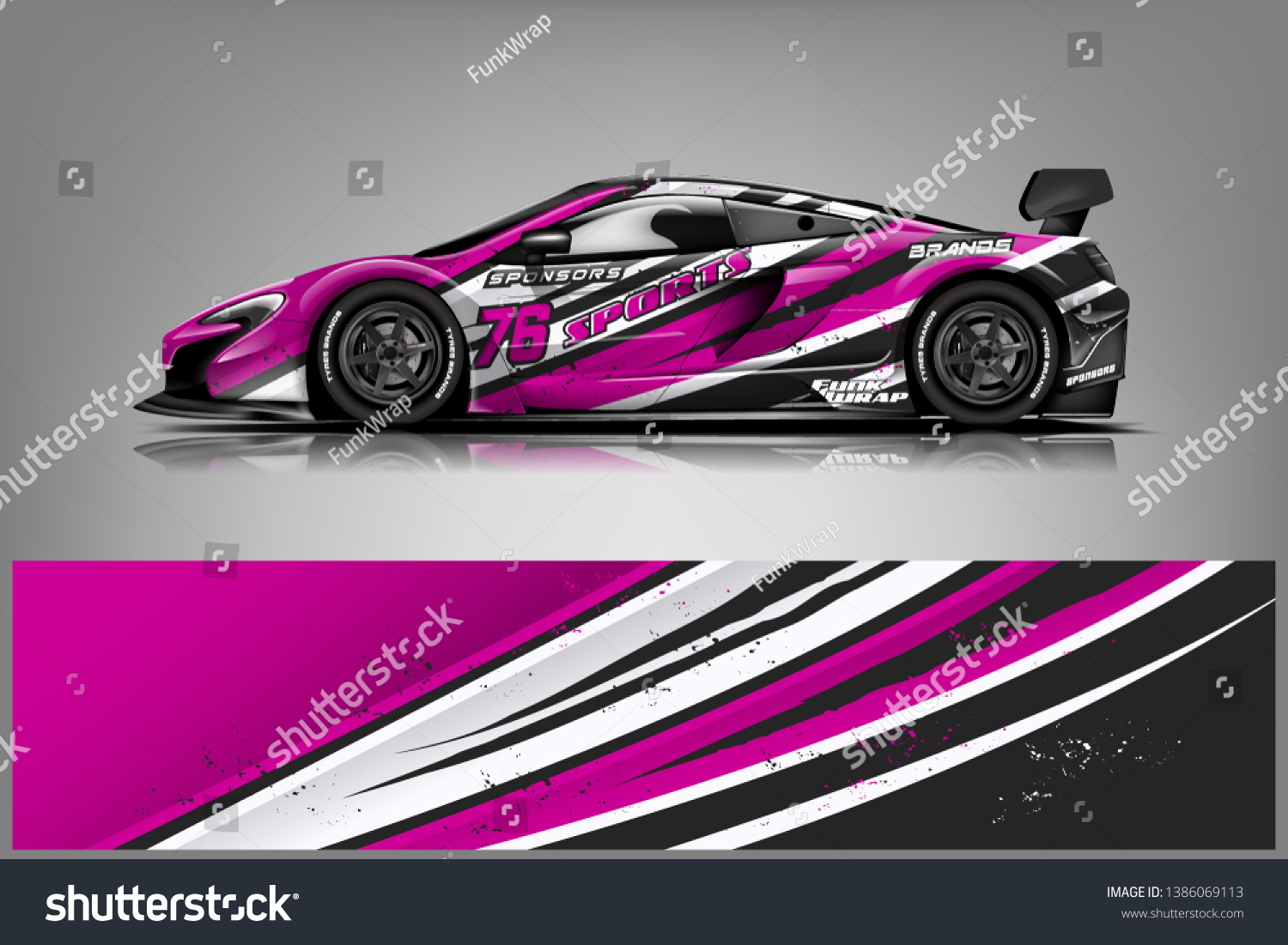 Sport car racing wrap design. vector design dekal