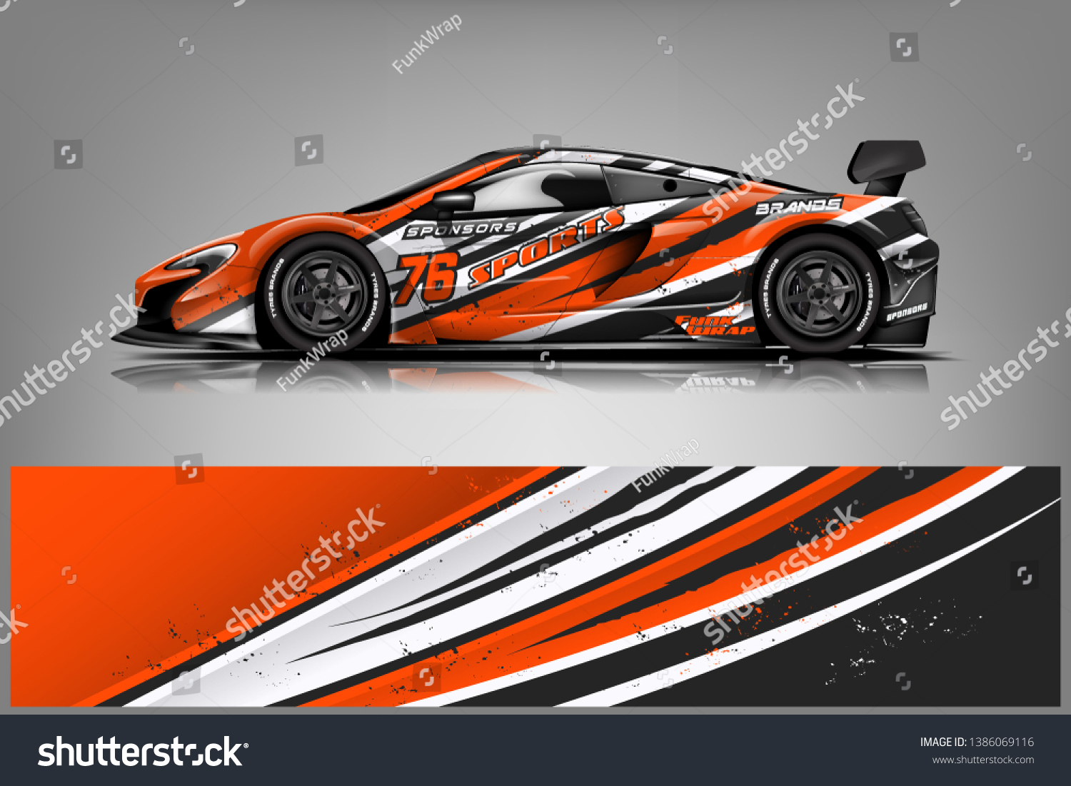 Sport car racing wrap design. vector design dekal