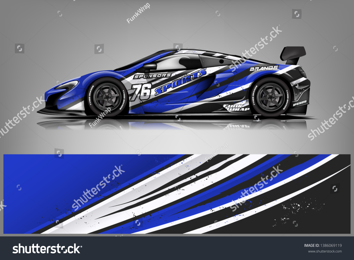 Sport car racing wrap design. vector design dekal
