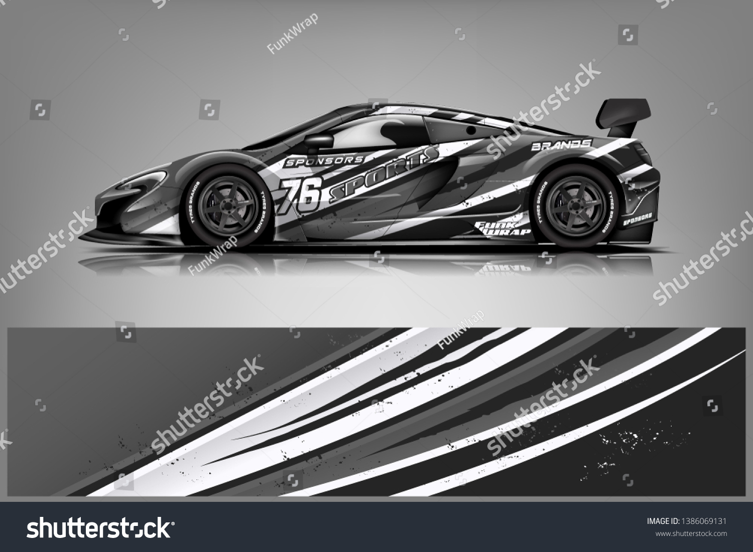 Sport car racing wrap design. vector design dekal