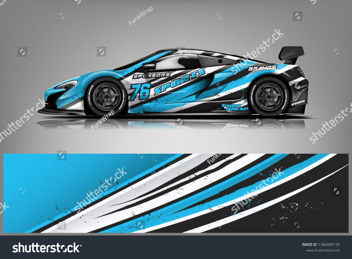 Sport car racing wrap design. vector design dekal