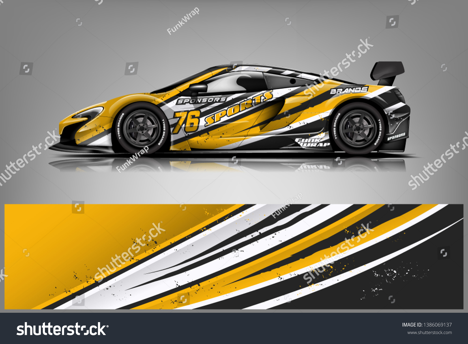 Sport car racing wrap design. vector design dekal