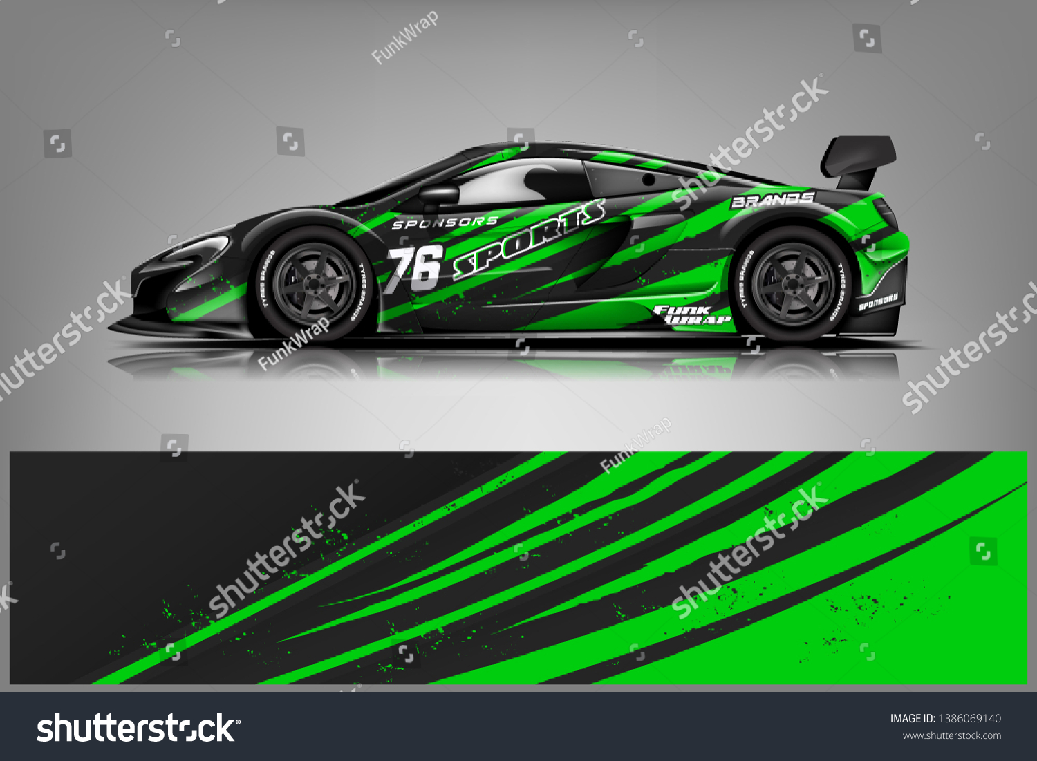 Sport car racing wrap design. vector design dekal