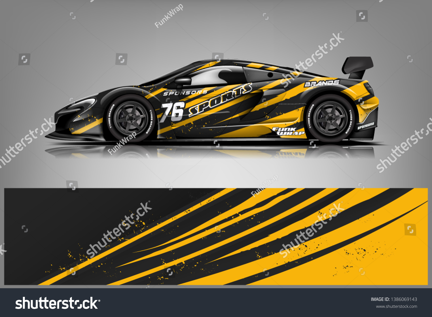 Sport car racing wrap design. vector design dekal