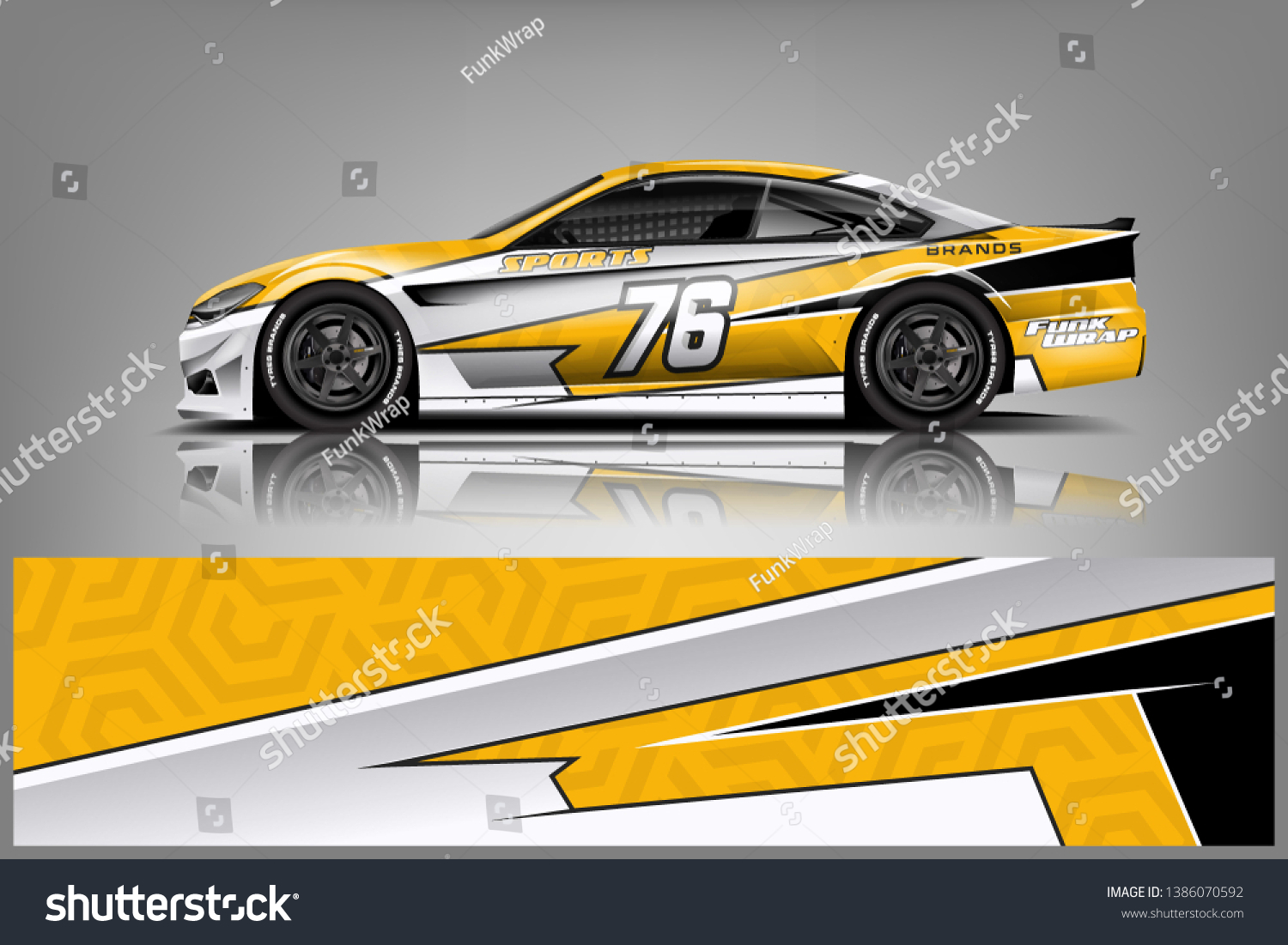 Car wrap design vector, truck and cargo van decal. Graphic abstract stripe racing background designs for vehicle, rally, race, adventure and car racing livery dekal