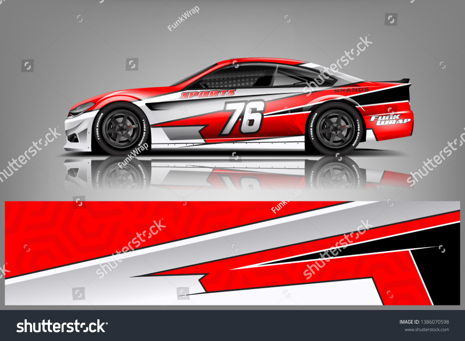Car wrap design vector, truck and cargo van decal. Graphic abstract stripe racing background designs for vehicle, rally, race, adventure and car racing livery dekal
