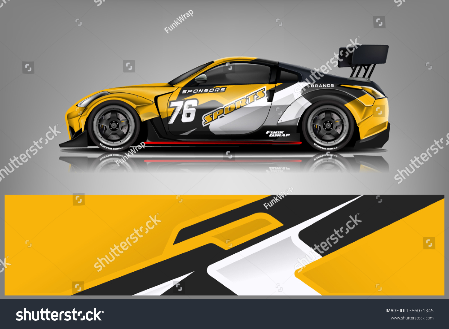 Car wrap design vector, truck and cargo van decal. Graphic abstract stripe racing background designs for vehicle, rally, race, adventure and car racing livery dekal
