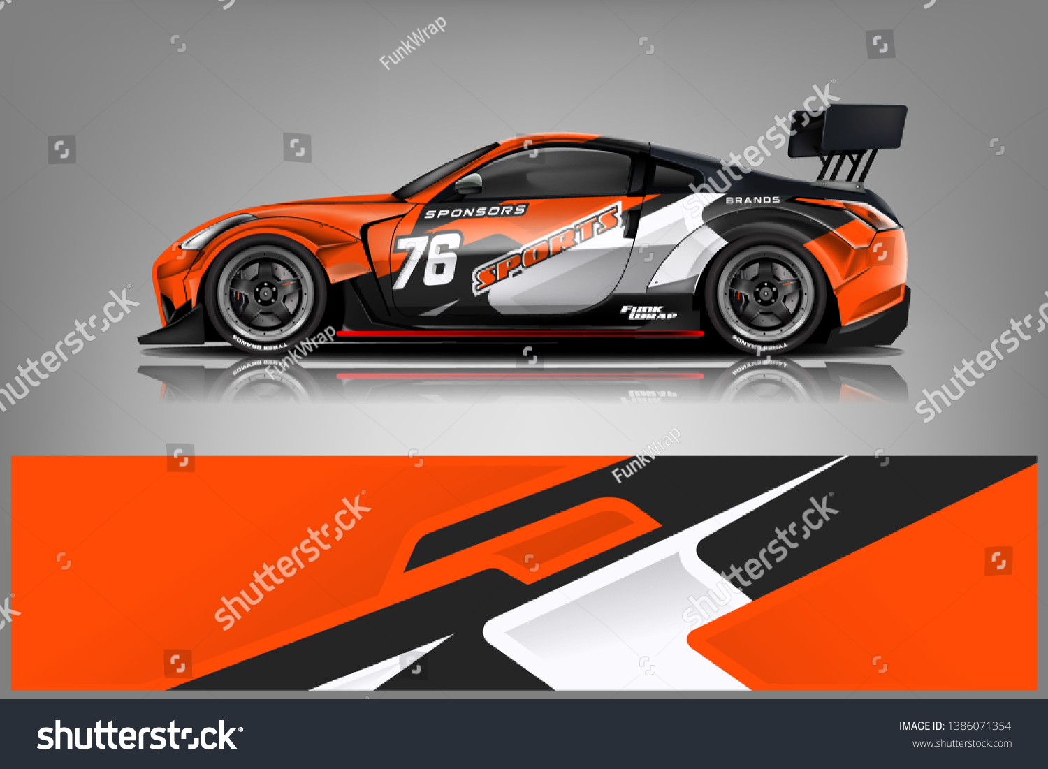 Car wrap design vector, truck and cargo van decal. Graphic abstract stripe racing background designs for vehicle, rally, race, adventure and car racing livery dekal