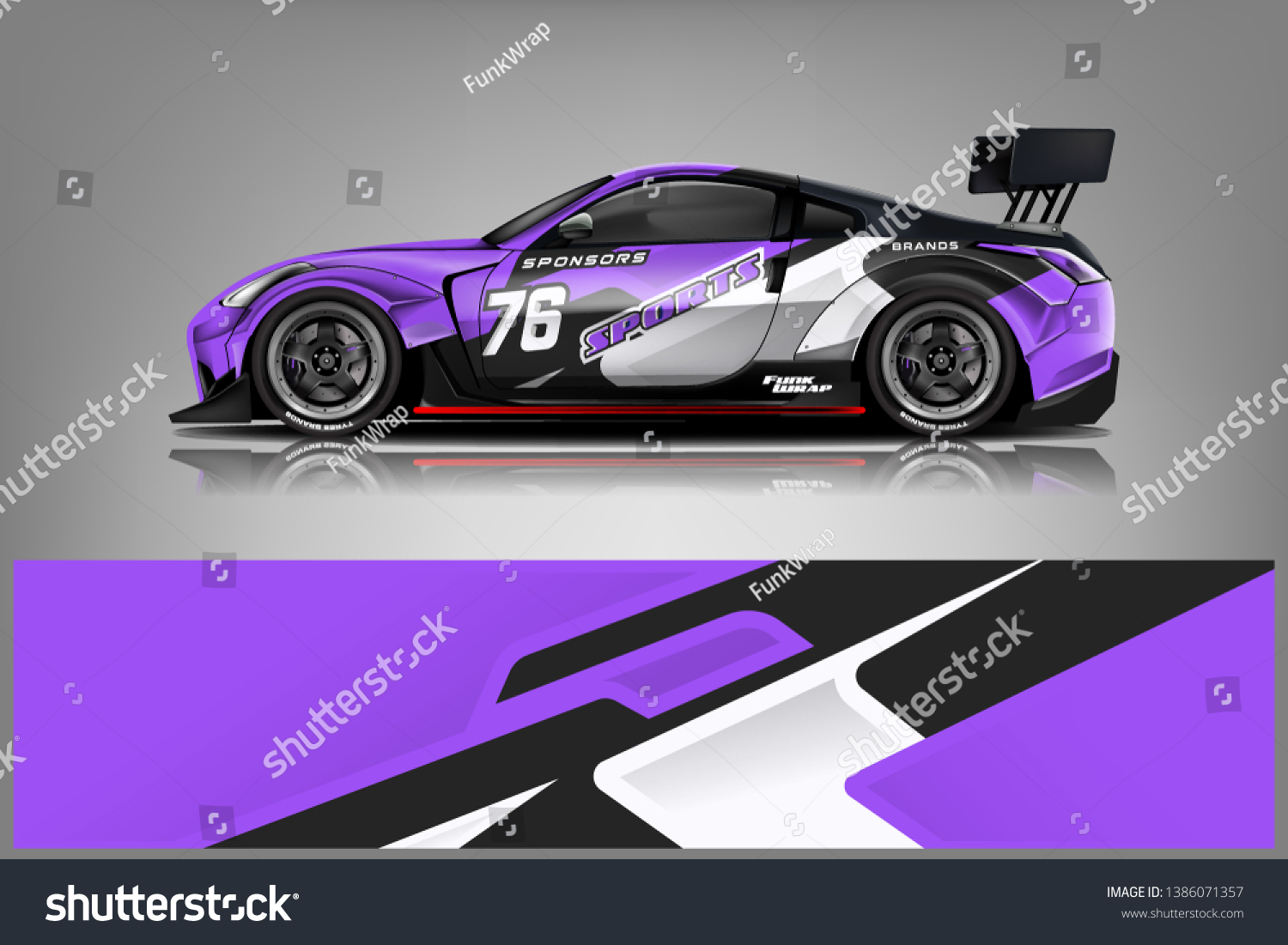 Car wrap design vector, truck and cargo van decal. Graphic abstract stripe racing background designs for vehicle, rally, race, adventure and car racing livery dekal