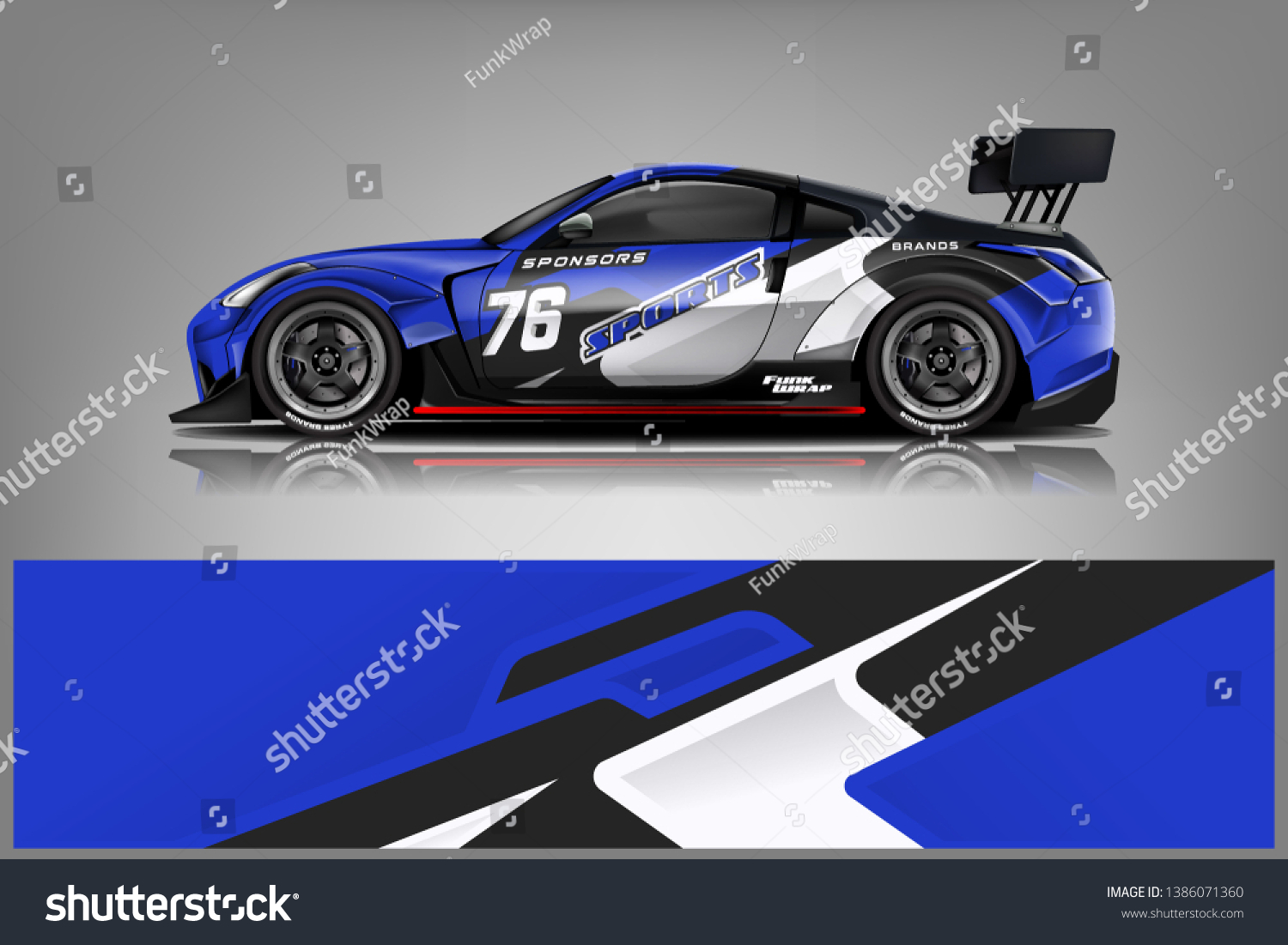 Car wrap design vector, truck and cargo van decal. Graphic abstract stripe racing background designs for vehicle, rally, race, adventure and car racing livery dekal