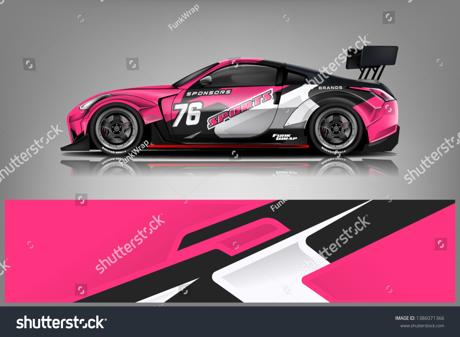 Car wrap design vector, truck and cargo van decal. Graphic abstract stripe racing background designs for vehicle, rally, race, adventure and car racing livery dekal