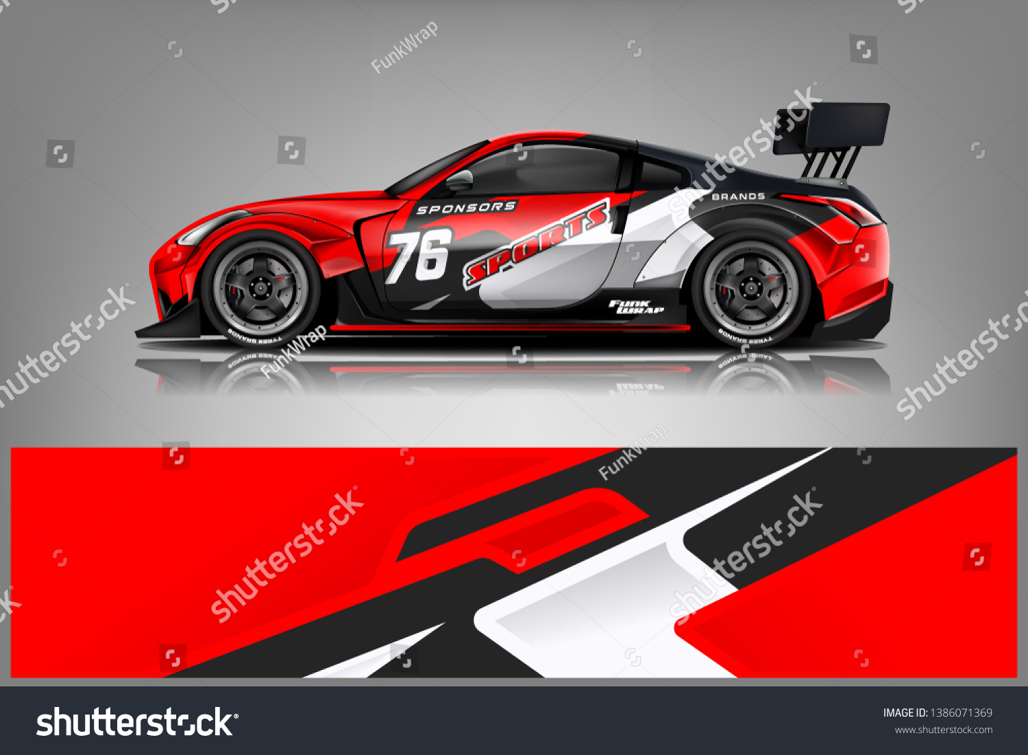 Car wrap design vector, truck and cargo van decal. Graphic abstract stripe racing background designs for vehicle, rally, race, adventure and car racing livery dekal