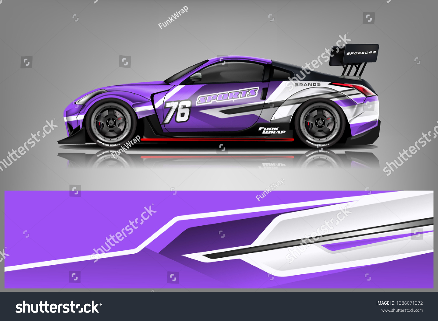 Car wrap design vector, truck and cargo van decal. Graphic abstract stripe racing background designs for vehicle, rally, race, adventure and car racing livery dekal