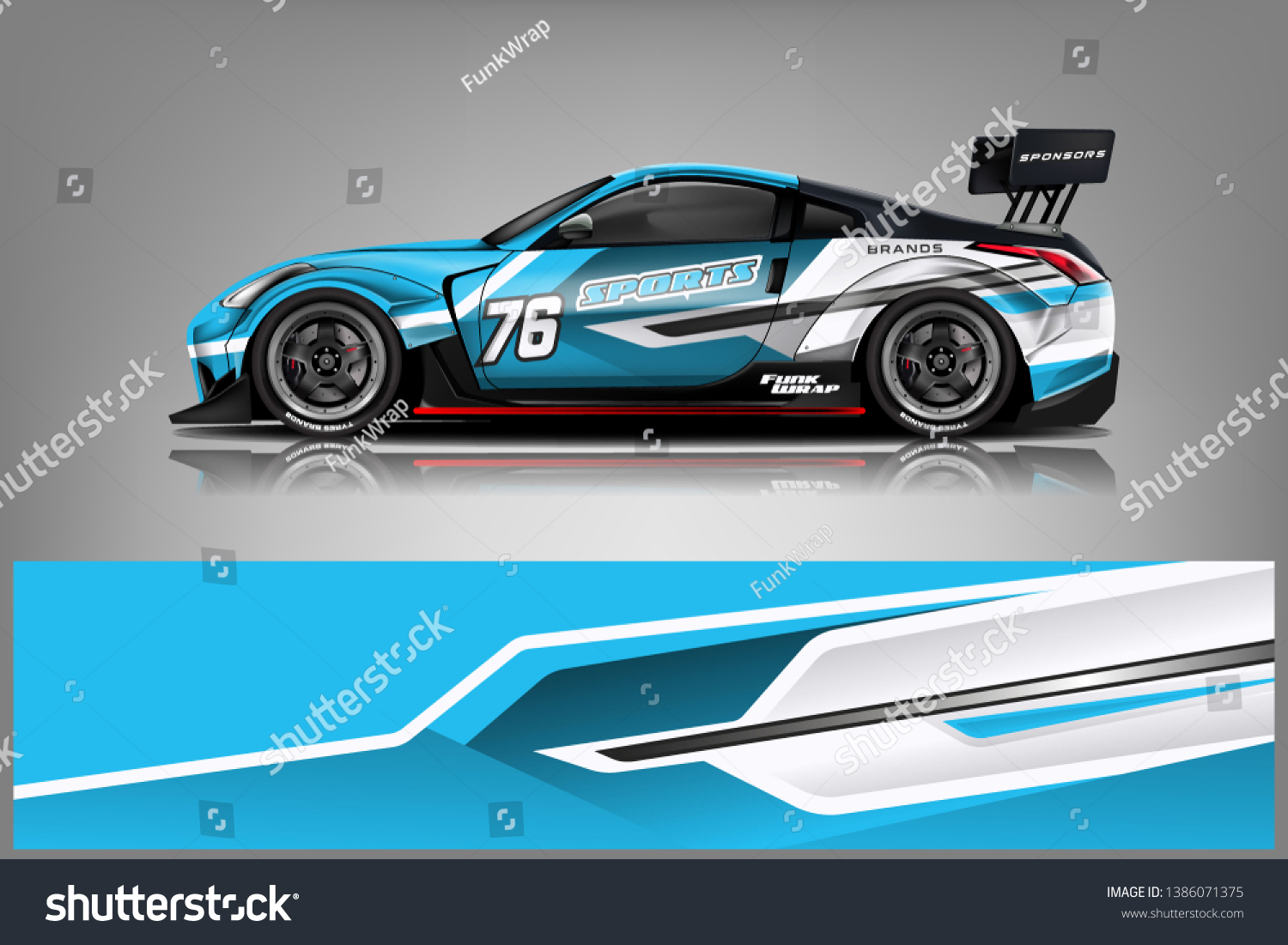 Car wrap design vector, truck and cargo van decal. Graphic abstract stripe racing background designs for vehicle, rally, race, adventure and car racing livery dekal
