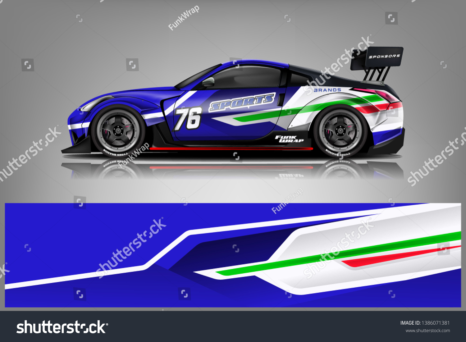 Car wrap design vector, truck and cargo van decal. Graphic abstract stripe racing background designs for vehicle, rally, race, adventure and car racing livery dekal