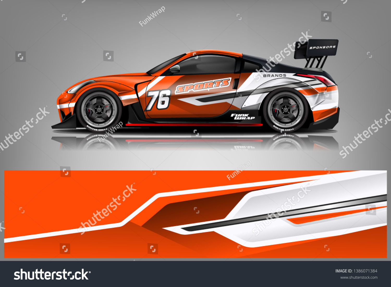 Car wrap design vector, truck and cargo van decal. Graphic abstract stripe racing background designs for vehicle, rally, race, adventure and car racing livery dekal