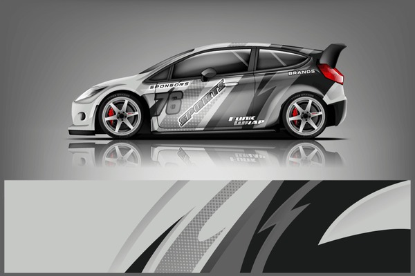 Rally car wrap vector designs. abstract livery for vehicle vinyl branding background dekal