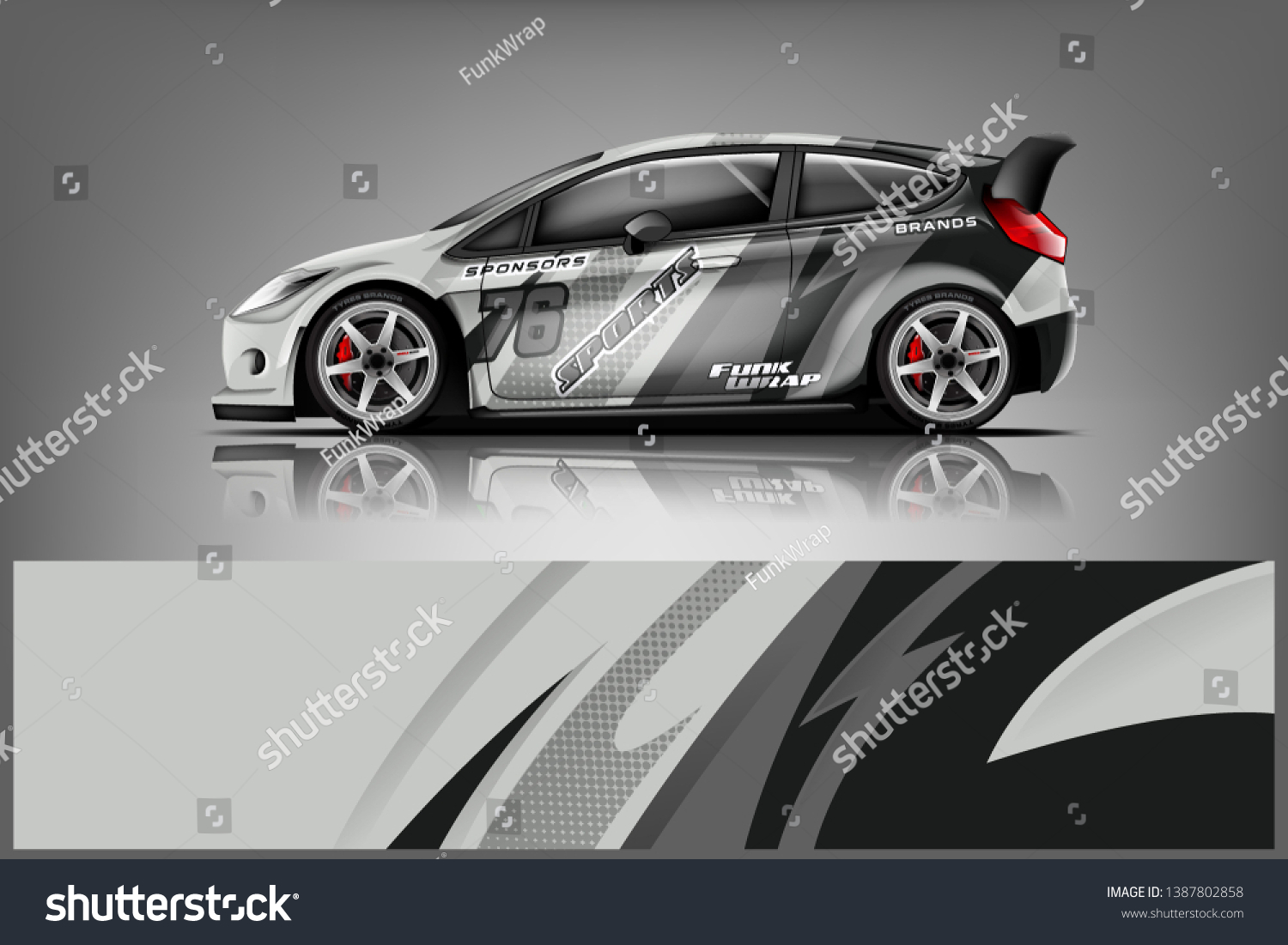 Rally car wrap vector designs. abstract livery for vehicle vinyl branding background dekal