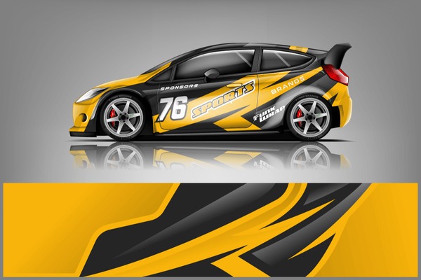 Rally car wrap vector designs. abstract livery for vehicle vinyl branding background dekal