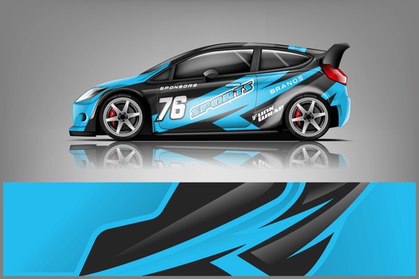 Rally car wrap vector designs. abstract livery for vehicle vinyl branding background dekal