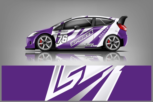 Car decal wrap design vector. Graphic abstract stripe racing background kit designs for vehicle, race car, rally, adventure and livery dekal