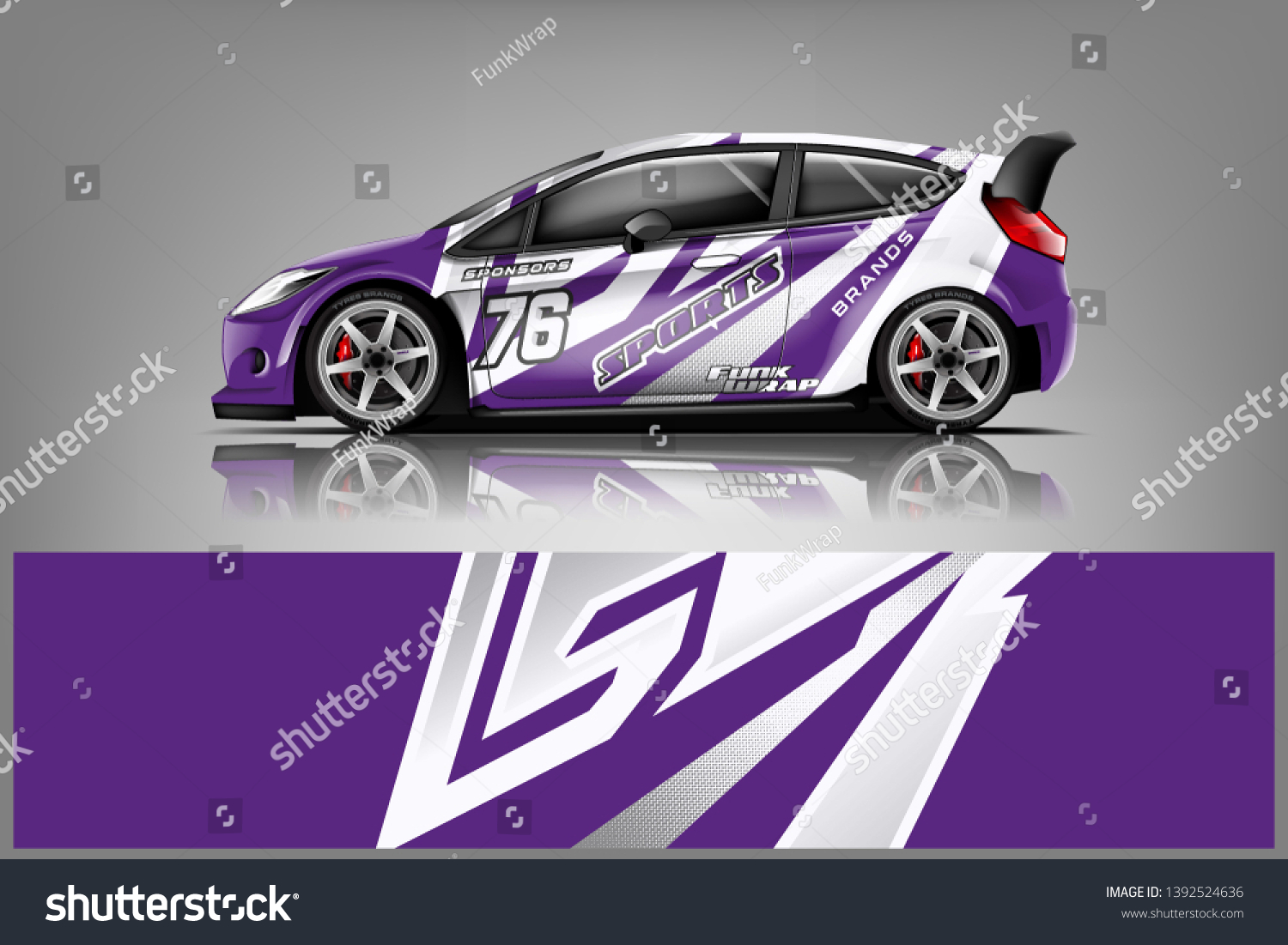 Car decal wrap design vector. Graphic abstract stripe racing background kit designs for vehicle, race car, rally, adventure and livery dekal