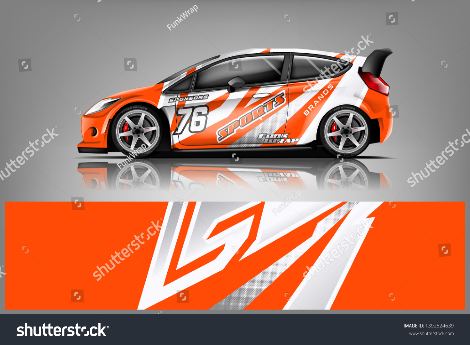 Car decal wrap design vector. Graphic abstract stripe racing background kit designs for vehicle, race car, rally, adventure and livery dekal