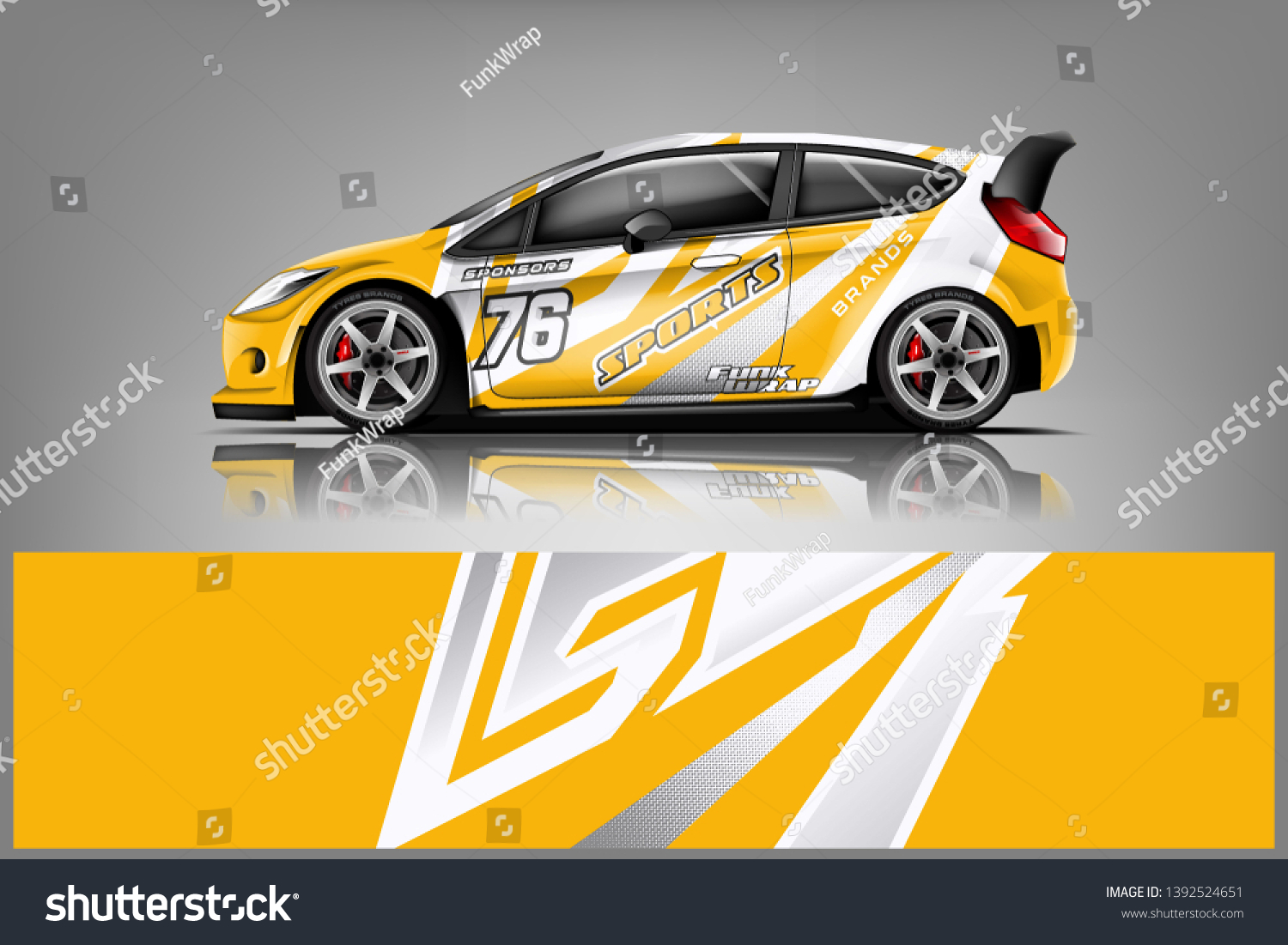 Car decal wrap design vector. Graphic abstract stripe racing background kit designs for vehicle, race car, rally, adventure and livery dekal