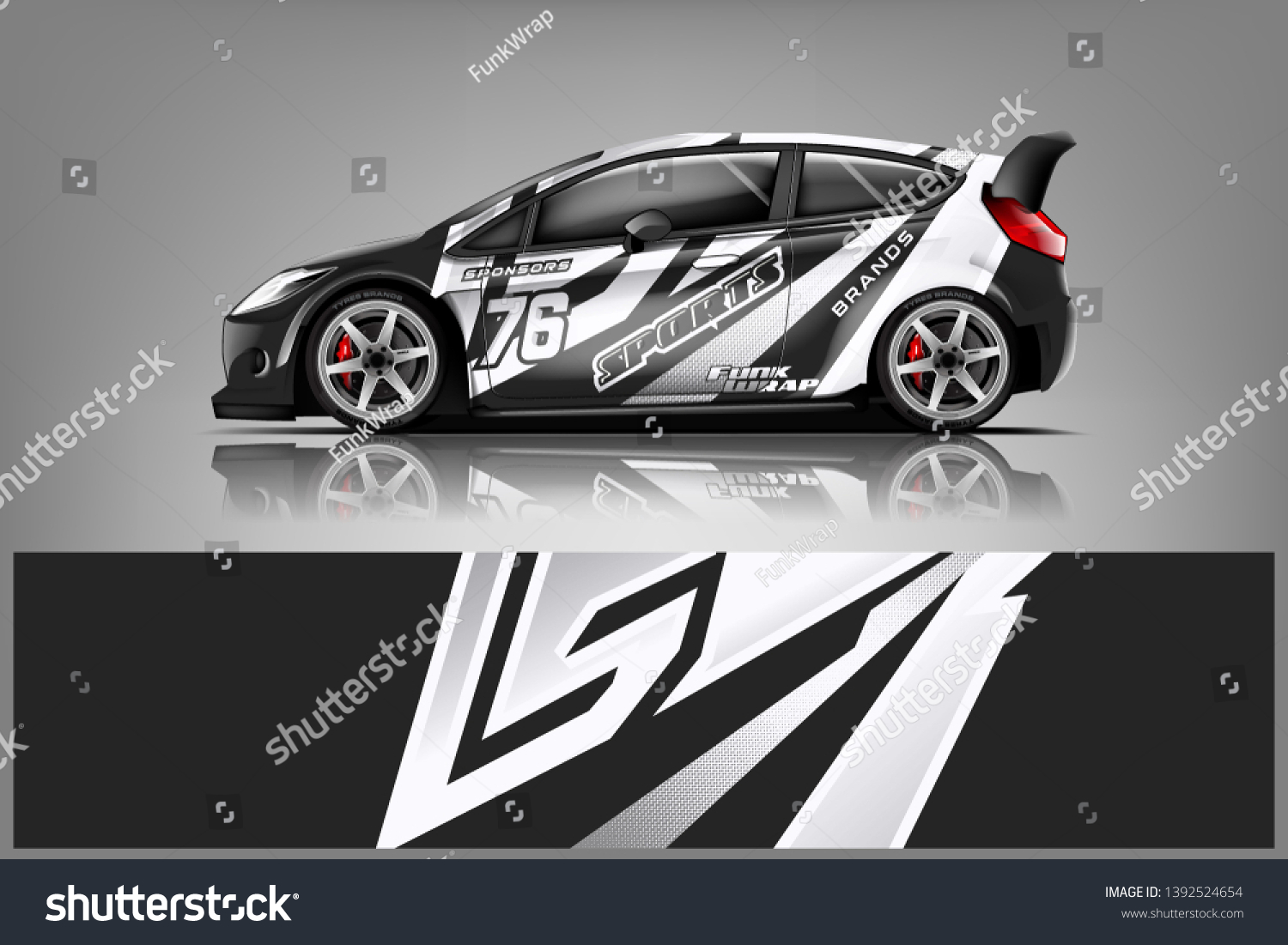 Car decal wrap design vector. Graphic abstract stripe racing background kit designs for vehicle, race car, rally, adventure and livery dekal