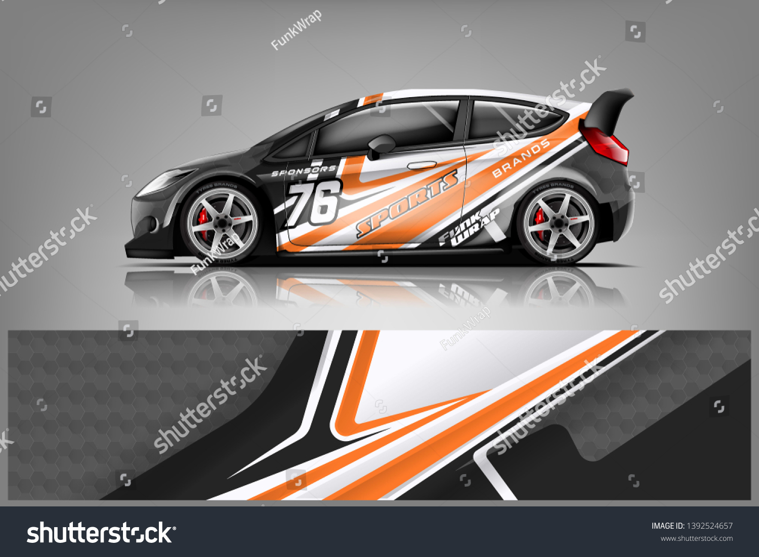 Car decal wrap design vector. Graphic abstract stripe racing background kit designs for vehicle, race car, rally, adventure and livery dekal