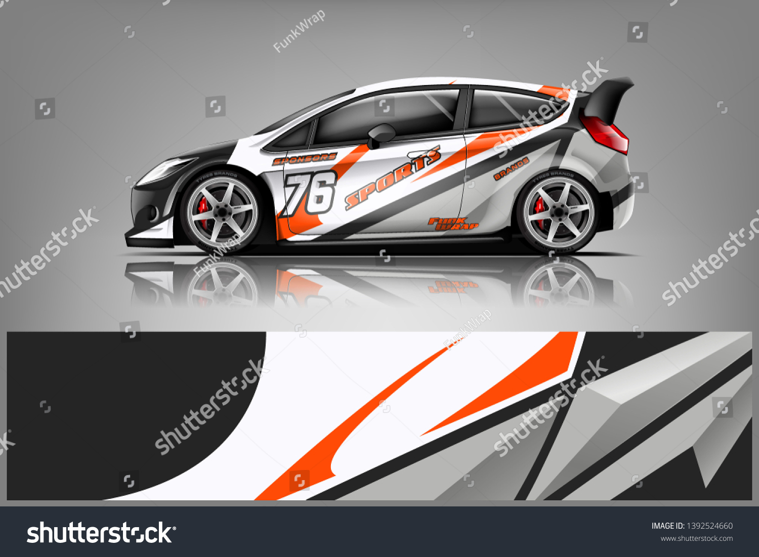 Car decal wrap design vector. Graphic abstract stripe racing background kit designs for vehicle, race car, rally, adventure and livery dekal