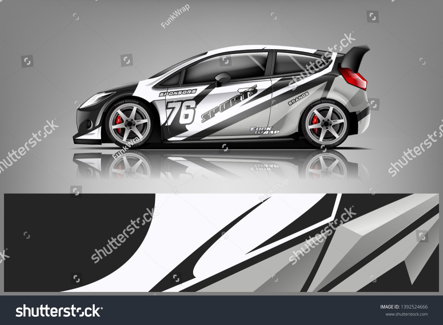 Car decal wrap design vector. Graphic abstract stripe racing background kit designs for vehicle, race car, rally, adventure and livery dekal