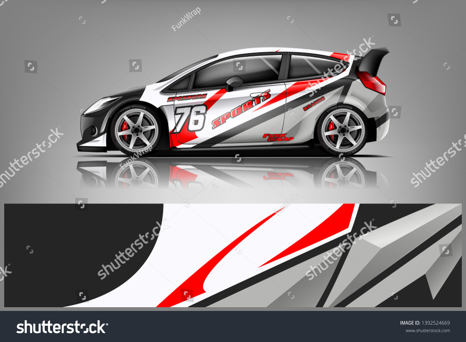 Car decal wrap design vector. Graphic abstract stripe racing background kit designs for vehicle, race car, rally, adventure and livery dekal