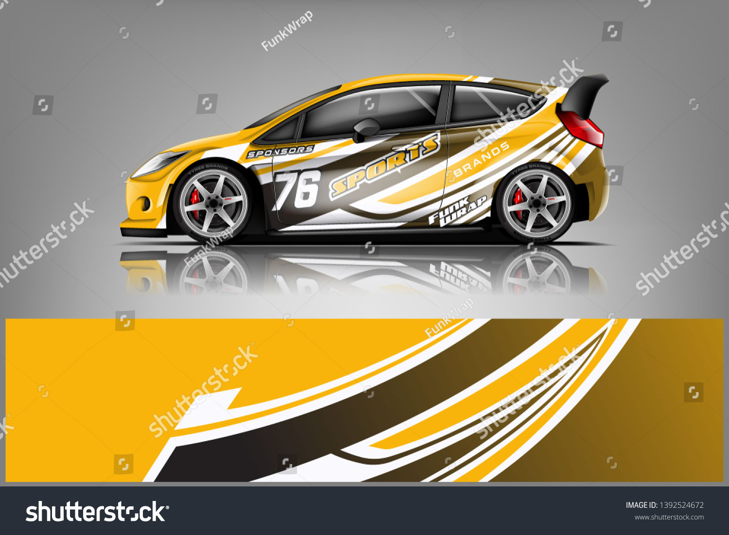 Car decal wrap design vector. Graphic abstract stripe racing background kit designs for vehicle, race car, rally, adventure and livery dekal