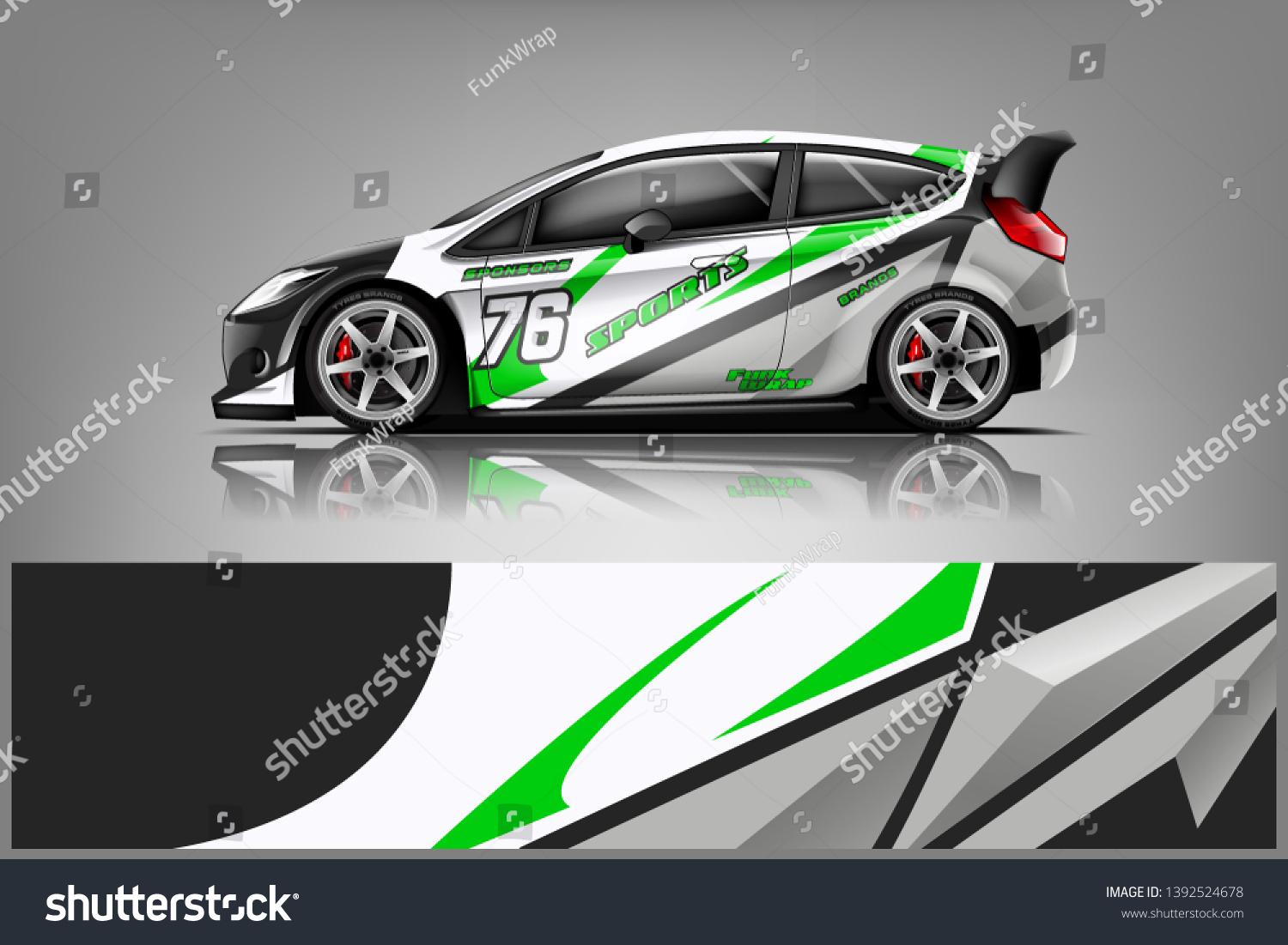 Car decal wrap design vector. Graphic abstract stripe racing background kit designs for vehicle, race car, rally, adventure and livery dekal
