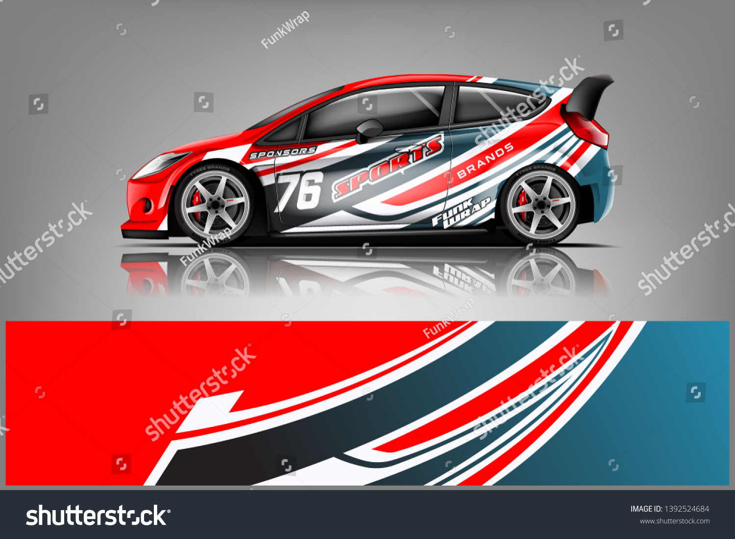 Car decal wrap design vector. Graphic abstract stripe racing background kit designs for vehicle, race car, rally, adventure and livery dekal