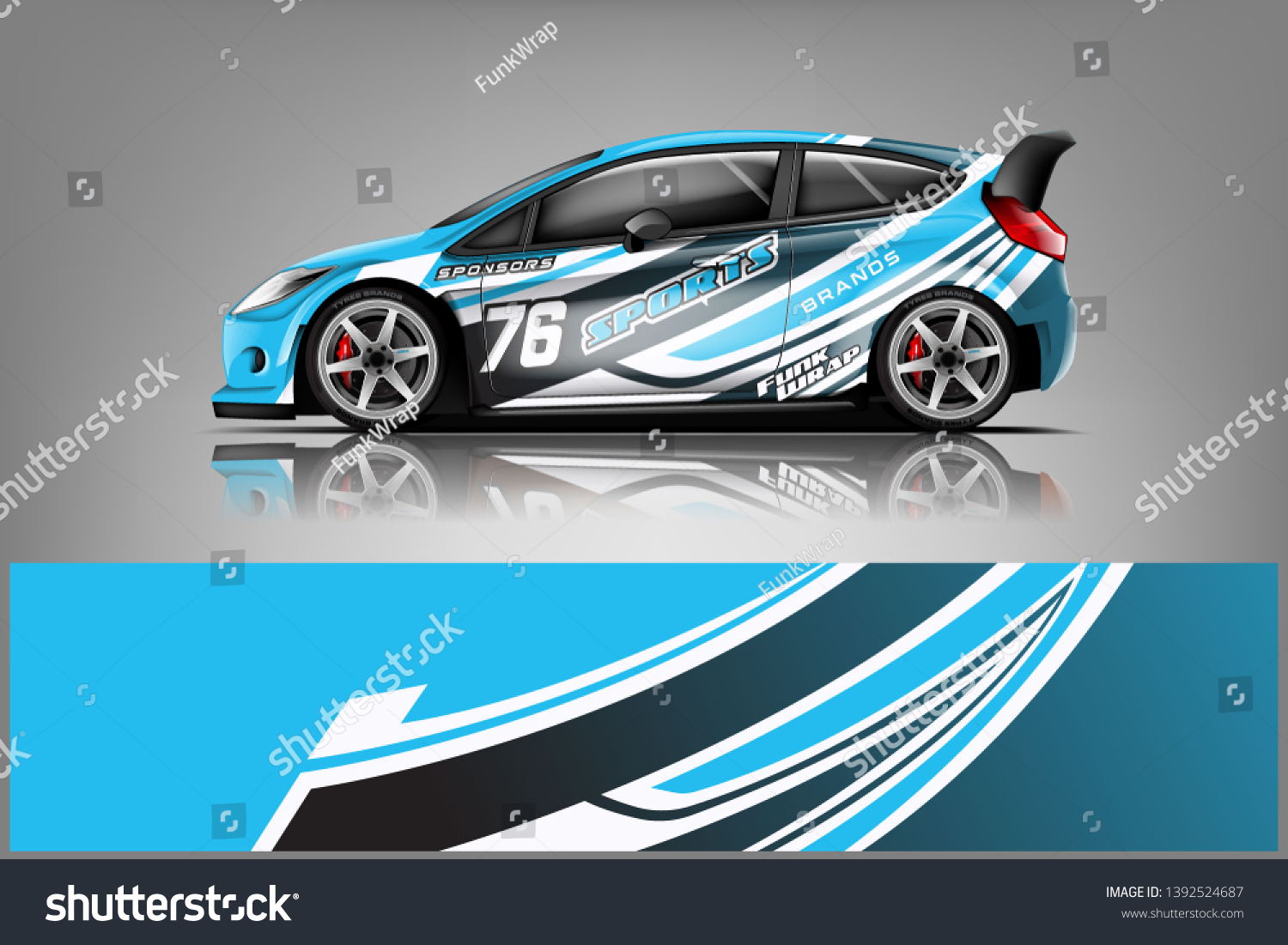 Car decal wrap design vector. Graphic abstract stripe racing background kit designs for vehicle, race car, rally, adventure and livery dekal