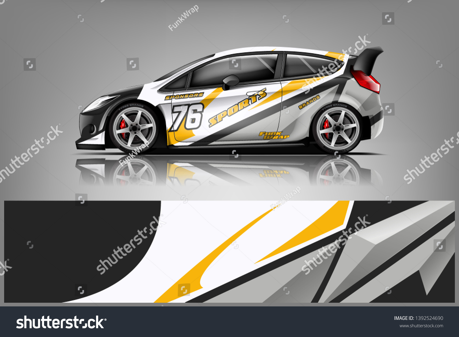 Car decal wrap design vector. Graphic abstract stripe racing background kit designs for vehicle, race car, rally, adventure and livery dekal