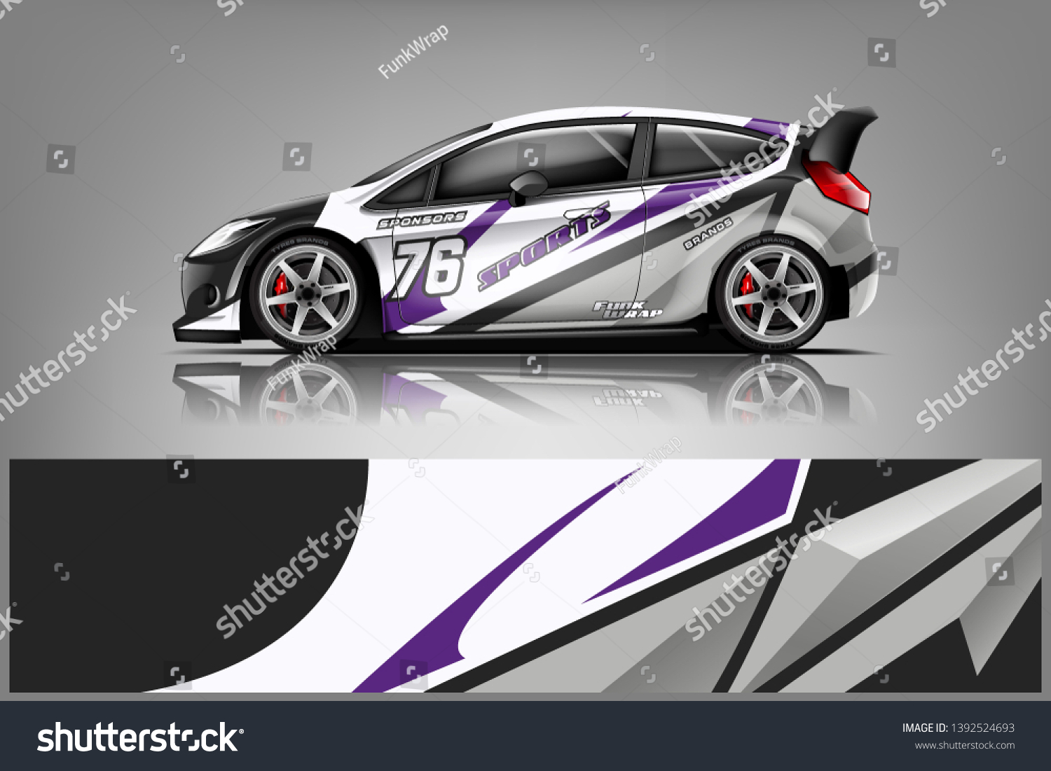 Car decal wrap design vector. Graphic abstract stripe racing background kit designs for vehicle, race car, rally, adventure and livery dekal